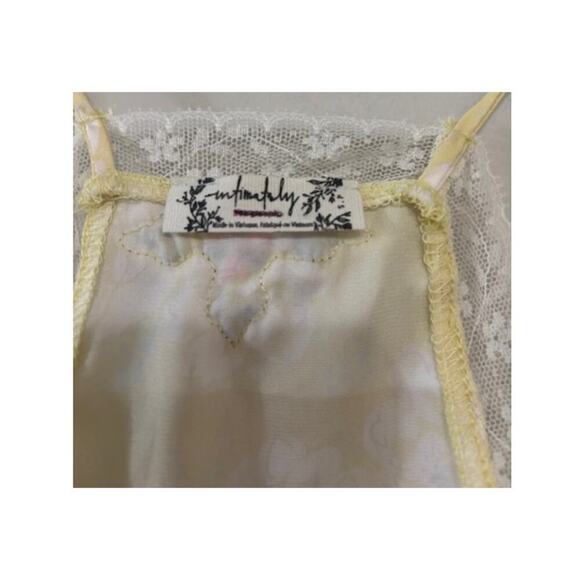 Free People Intimately Cami Tank Lace Satin Lemon Custard Floral Small - Picture 4 of 8